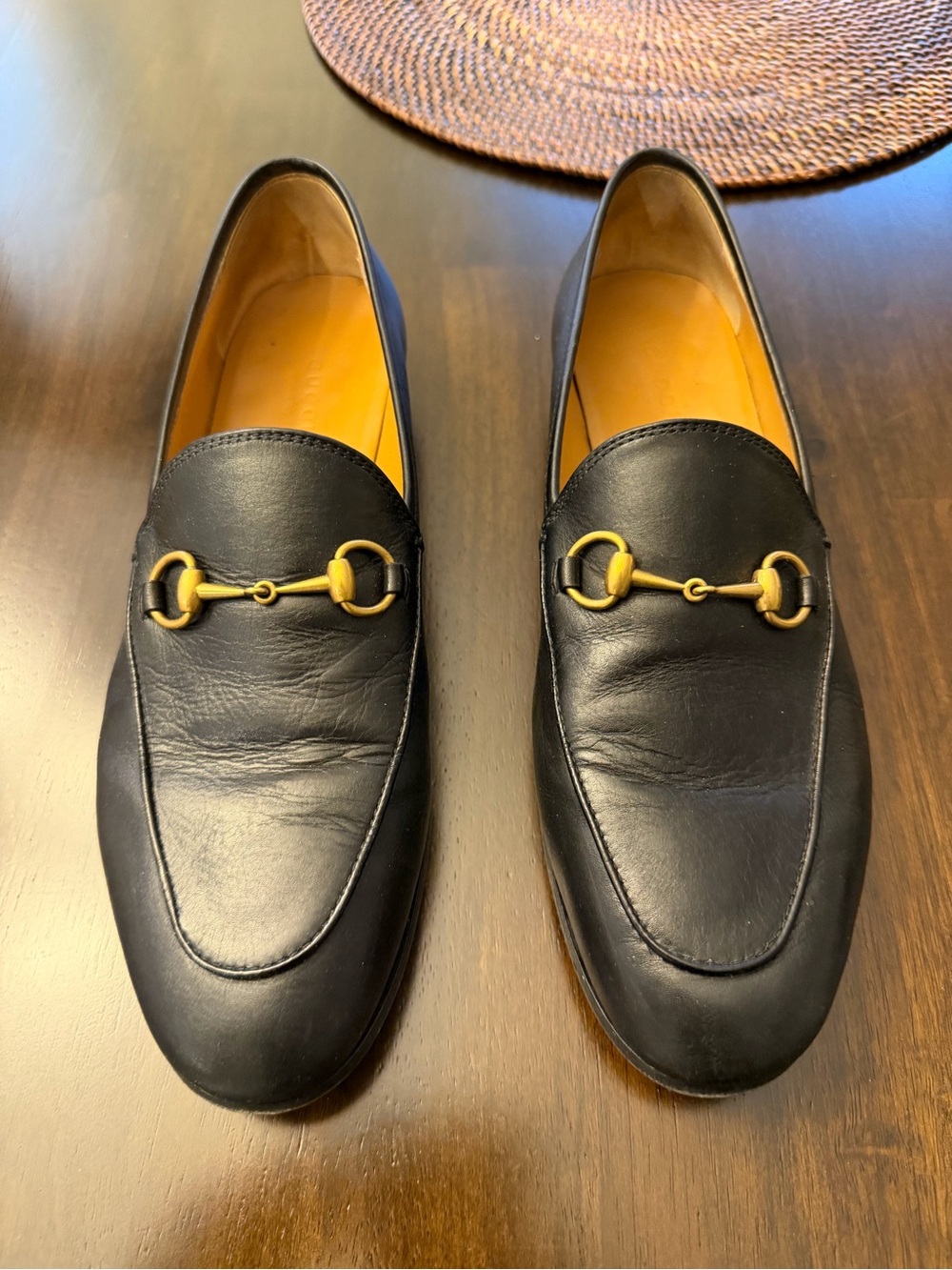 Gucci Black Leather Horsebit Loafers with Gold Hardware - Picture 2 of 11
